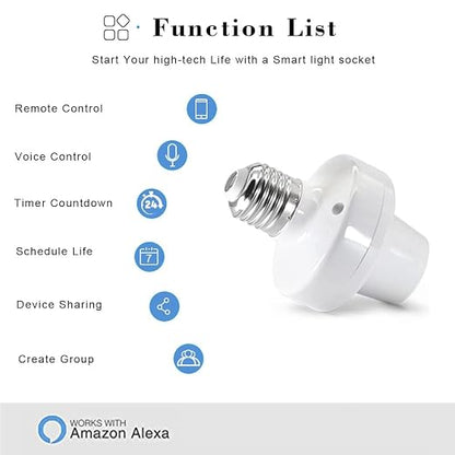 QIACHIP Remote Control Light Socket E26 E27 Bulb Socket Adapter, ZigBee Smart - Image 5