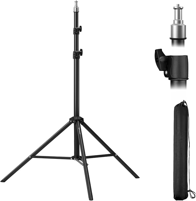 K&F Concept Light Stand for Photography, 6.5ft/2M Portable Extendable Photo by KFCONCEPT