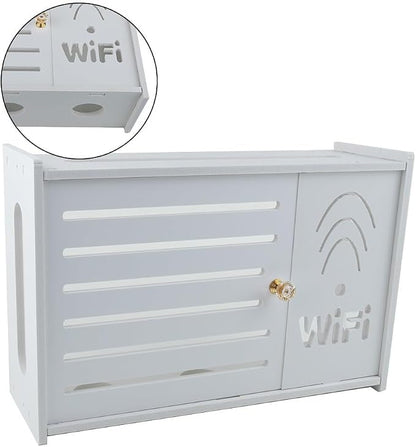 White Plastic Router Storage Box, Wall Mount Cable Organizer - Image 5