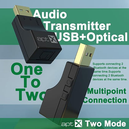 USB Optical Wireless Bluetooth Transmitter 2 in 1 Audio Transmitter Adapter Low - Image 4