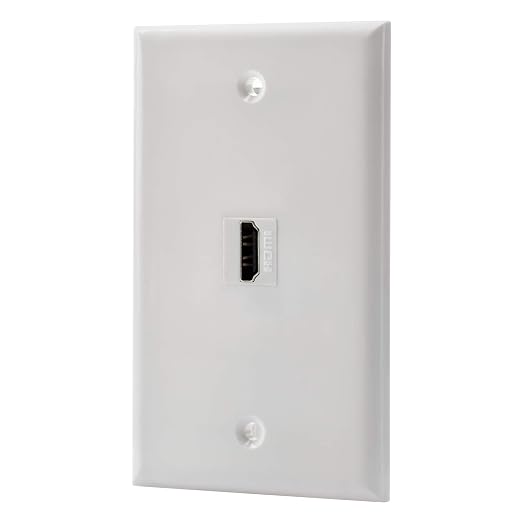 1 Port HDMI Female to Female Wall Plate in White by LULOSK