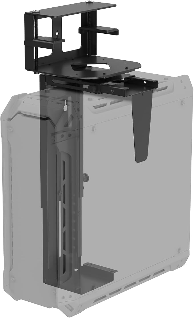 Suptek Clamp-on Desk or Desk Leg PC Mount, Adjustable Height and Width by suptek