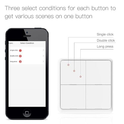 MOES Wireless Smart Scene Switch Button, Require MOES HUB, Zigbee Connection - Image 4