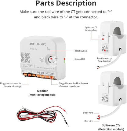 Smart Home Energy Monitor with 2 x 120A CTs, Live Electricity Usage Tracking - Image 6