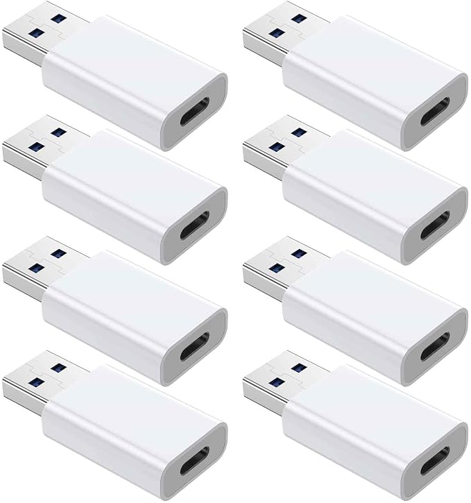 OTG Adapter【8-Pack】 USB-C Female to USB-A Male Adapter, USB to USB C Adapter by Fidioto