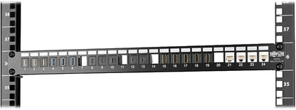 Tripp Lite 24-Port 1U Shielded Blank Cutouts Patch Panel, Rackmount - Image 2