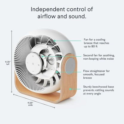 SNOOZ Breez 2-in-1 Smart Bedroom Table Fan & White Noise Machine - Image 3
