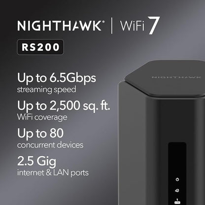 NETGEAR Nighthawk Dual-Band WiFi 7 Router – Security Features, BE6500 Wireless - Image 2