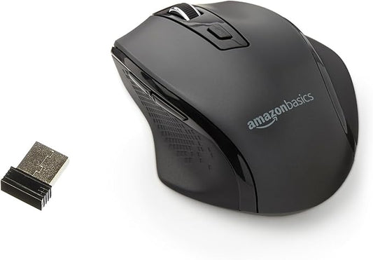 Amazon Basics Computer Mouse Wireless, 2.4 GHz Optical, DPI Adjustable by AmazonBasics