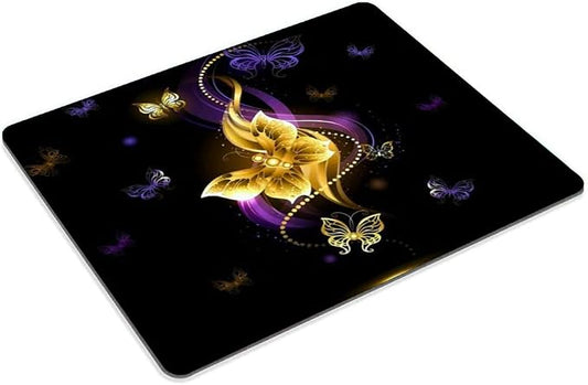 Purple Gold Butterfly Mouse pad Customized Mousepad Non-Slip Rubber Base Mouse - Image 2