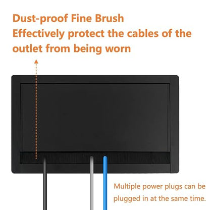 ZESHAN Brush Cable Cubby Connectivity Box Conference Table Power Box - Image 2