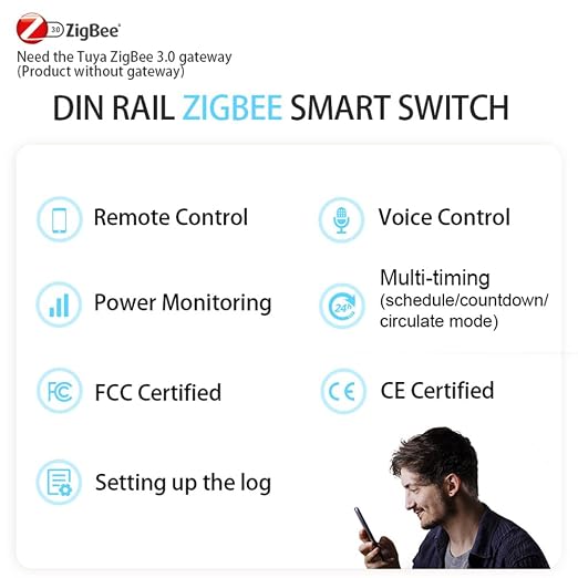 TONGOU ZigBee DIY Smart Switch 32A| DIN Rail Switch| 1P+N 90-240VAC| Real-time - Image 3