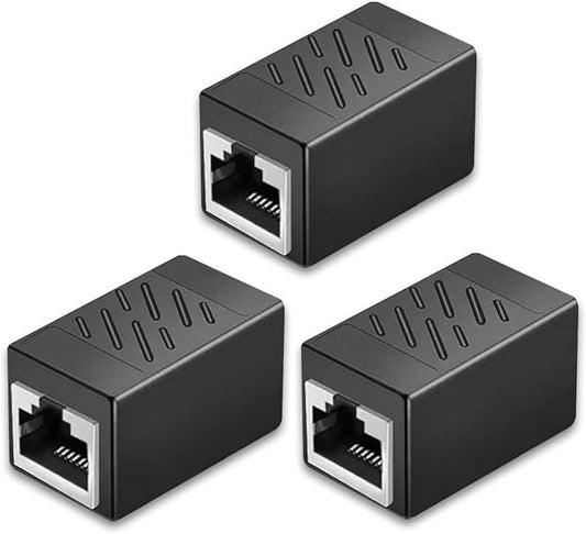 EZYUMM 3 Pack Ethernet Coupler, Premium Gold Plated Ethernet Extender, RJ45 by EZYUMM