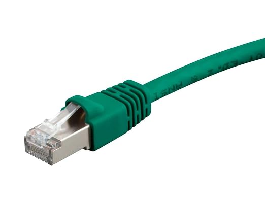 Monoprice Cat6A 2ft Green Patch Cable Double Shielded 26AWG 10G Pure Bare by Monoprice