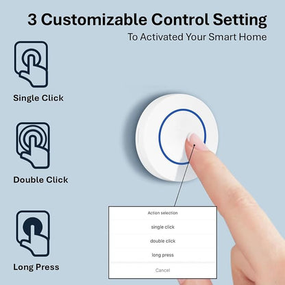 Zigbee Button, Support Zigbee2MQTT, 3-Way Control, Wireless Smart Remote Button - Image 3
