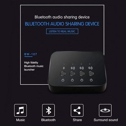 Bluetooth 4.0 Audio Sharer Audio Adapter 3.5mm Wired Stereo Music Sharing - Image 4