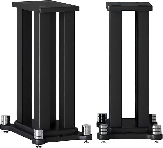 A Pair of Universal Speaker Stands, Heavy Duty Speaker Stands Holds Bookshelf by RAJYQODIS
