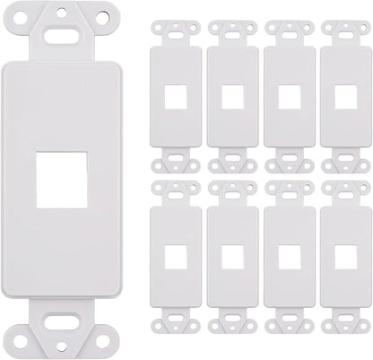 10 Pack Keystone Wall Plate 1 Port, Cat6 Cat5, Home & Office Installations by SATMAXIMUM