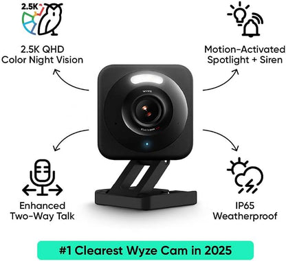 WYZE Cam v4, 2.5K HD WiFi Smart Home Security Camera, Pet/Baby Monitor - Image 2