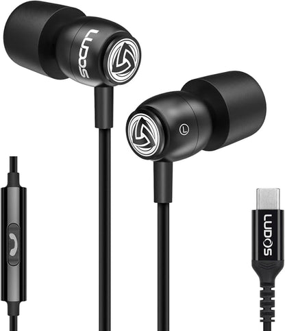 LUDOS Clamor USB C Headphones for iPhone 16 15 Pro Max Plus iPad Pro, 5 Years by Ludos