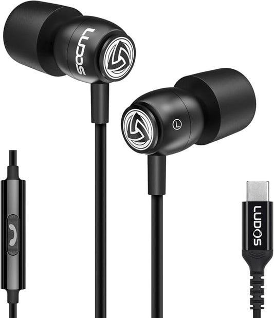 LUDOS Clamor USB C Headphones for iPhone 16 15 Pro Max Plus iPad Pro, 5 Years by Ludos