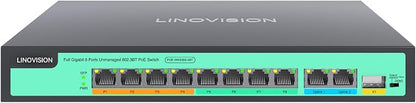LINOVISION 8 Ports Full Gigabit PoE++ Switch, Built-in 120W Power by LINOVISION%C2%AE