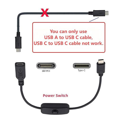 chenyang USB C Power Switch Extension Cable USB C Male to Female - Image 2
