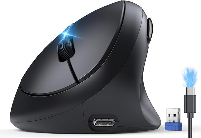 TECKNET Ergonomic Mouse, Rechargeable Battery, Quiet Clicks, 4800 DPI Adjustable by Tecknet