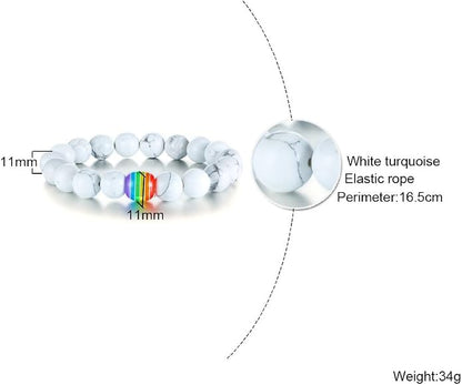 Nanafast Titanium Stainless Steel Rainbow LGBT Pride Bracelet Handmade Braided - Image 2