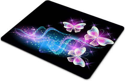 Glowing Night Pink Butterflies Mouse pad Customized Mousepad Non-Slip Rubber - Image 4