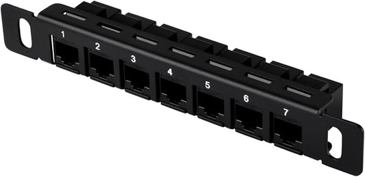 GeeekPi 7 inch 0.5U 7-Port Patch Panel, CAT6 Network Patch Panel by GeeekPi