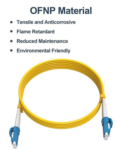 OS2 LC to LC Fiber Patch Cable, OFNP Singlemode Fiber Optic Cable 1G/10GB SMF - Image 7