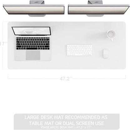 YSAGi Non-Slip Leather Desk Pad Long Size, Waterproof Laptop Computer Desk - Image 2