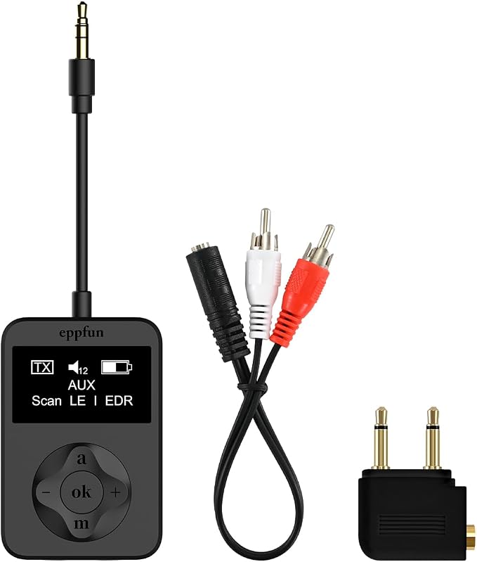 eppfun Bluetooth Auracast Transmitter, AptX Lossless, AptX HD, USBC/3.5mm Aux by eppfun