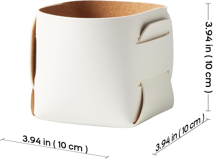 HOMIEAZICOZI 2-Pack Cork Leather Desk Accessories Storage - Image 3