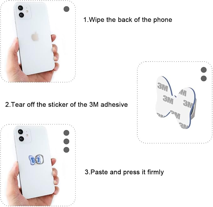 Bonoma Butterfly Phone Ring Holder, 3 Pack Universal Finger Ring Stand Grip - Image 5