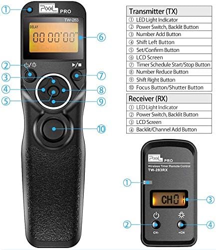 Pixel TW283-S1 Wireless Remote Trigger Timer Intervalometer Compatible - Image 8