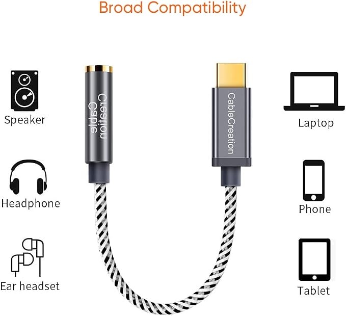 CableCreation USB C to 3.5mm Audio Adapter, Type C to Headphone Adapter - Image 6