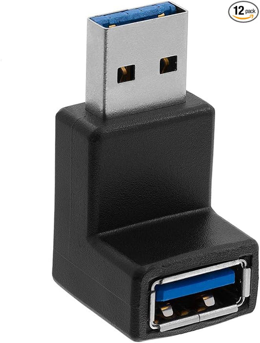 Cmple - 90 Degree USB 3.0 Male to Female Adapter Up Right Angle A Plug to Jack by Cmple