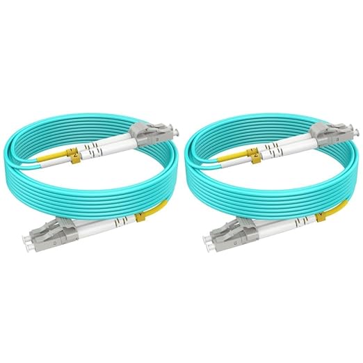 LC to LC Multimode Fiber Patch Cable, 49ft/15m-2PACK MM OM3 Fiber Optic Cable by RamboCables