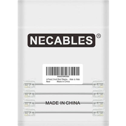NECABLES 4Pack 3 Inch Short Telephone Cord Phone Cable Wall Phone Cord - Image 5