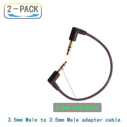 3.5mm Male to Male Audio Cable, Right Angle Auxiliary Cord, 195mm Length - Image 2