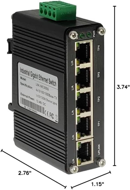 Mini Industrial 5-Port Gigabit Ethernet Switch - Image 7