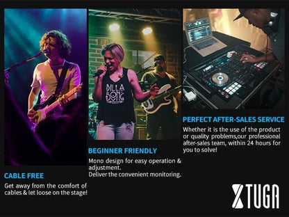 XTUGA RW2080 Wireless in Ear Monitor System 4 Bodypacks UHF IEM System - Image 8