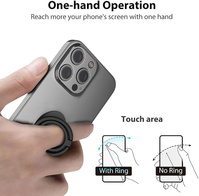 Phone Grip, Phone Ring Holder Finger Kickstand, Foldable & Adjustable Double - Image 4