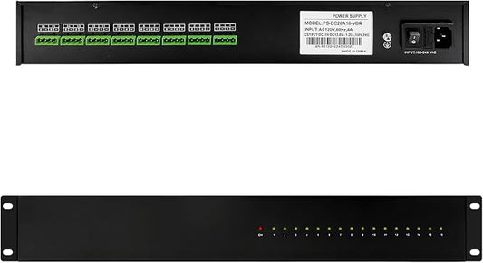 DC 16 Channel VBR CCTV 12V 20A Distributed Power Supply Rack Mount, PTC Reset by AProfessionalPoEManufacturer