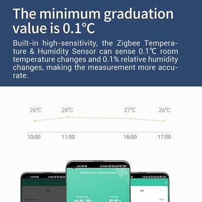 Haozee Zigbee Temperature and Humidity Sensor, ZigBee Hub Required, - Image 4
