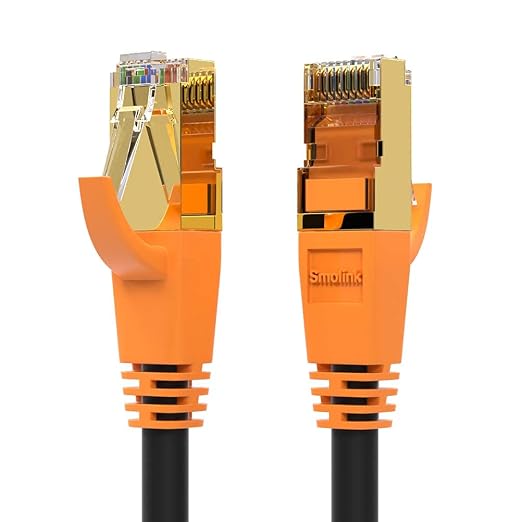 Smolink Cat8 Ethernet Cable, 30ft Shielded LAN Wire, 26AWG F/FTP, 40Gbps 2000MHz by Smolink