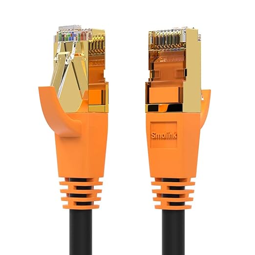 Smolink Cat8 Ethernet Cable 50ft, Shielded Network Wire, Weatherproof 40Gbps by Smolink