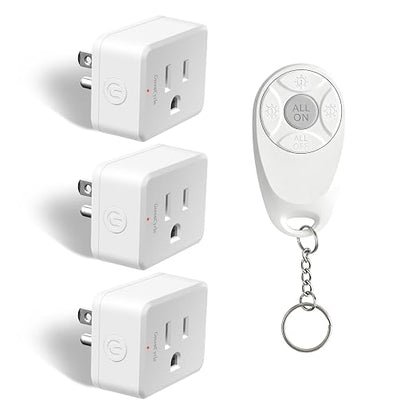 Greencycle Remote Control Outlet, Wireless Light Switch and 3 Outlet Plugs by greencycle
